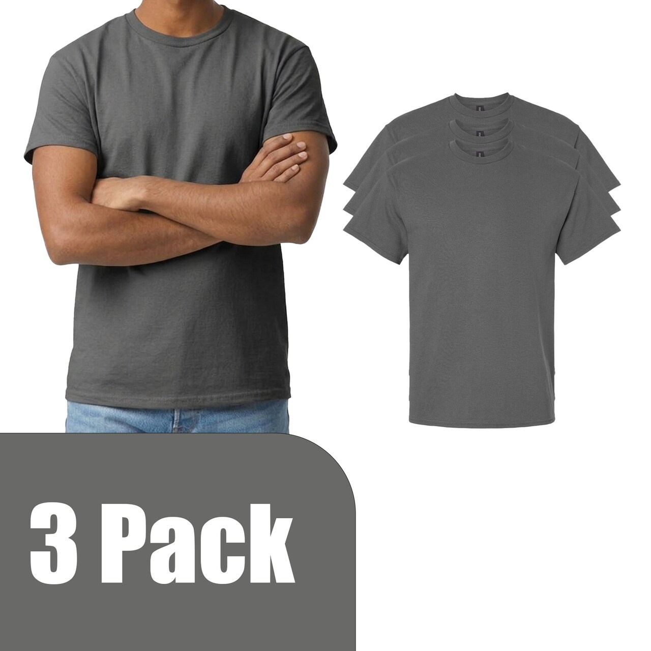 Gildan Craft & DIY Charcoal Blank Shirt, Men's Ultra Cotton Crewneck T-Shirt